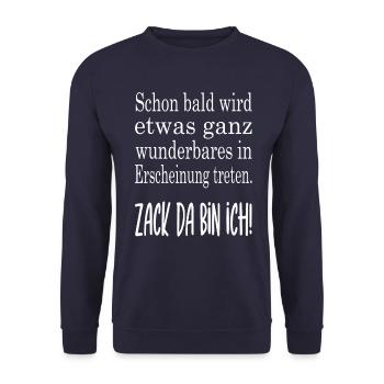 Zack da bin ich - Unisex Pullover - Navy - Vorne - Alina (178cm) & Michal (187cm)