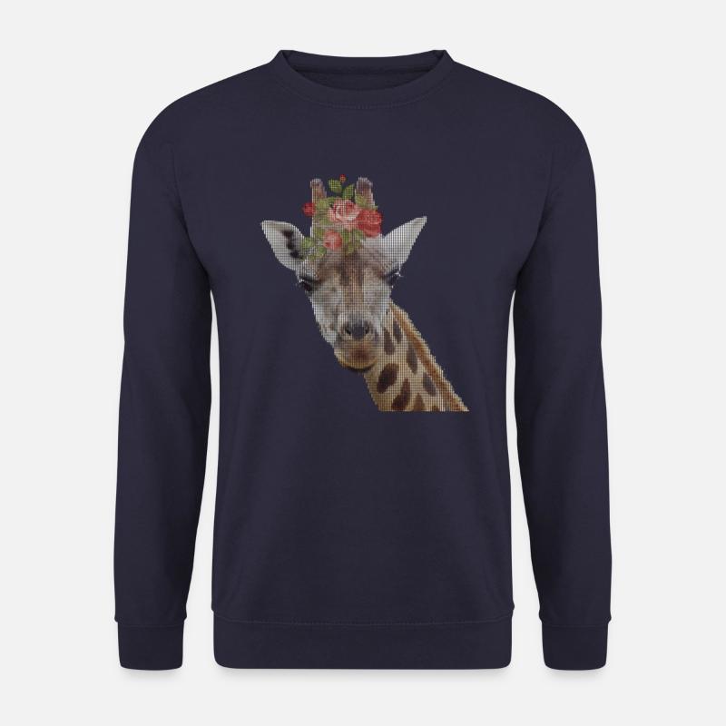 Giraffe Pixel Design - Unisex Sweatshirt - navy