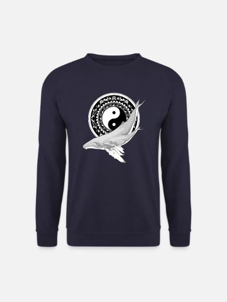 Yin Yang Humpback Whales - Unisex Sweatshirt - navy