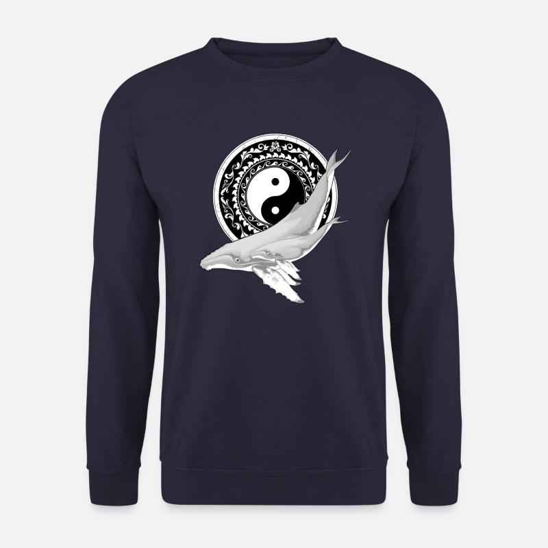 Yin Yang Humpback Whales - Unisex Sweatshirt - navy