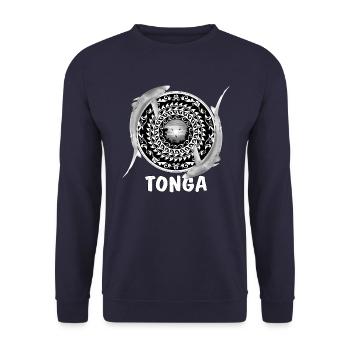 Tonga Blue Sharks - Unisex Sweatshirt - navy - Front - Alina (178cm) & Michal (187cm)