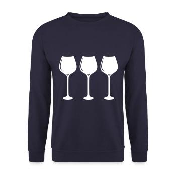Wine icon red wine glass - Unisex Sweatshirt - navy - Front - Alina (178cm) & Michal (187cm)