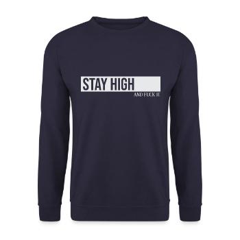Restez haut et fuck it - Sweat-shirt Unisexe - marine - Devant - Alina (178cm) & Michal (187cm)