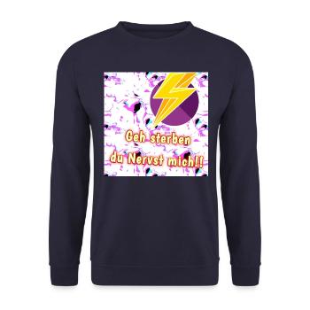 Geh sterben du Nervst mich!! - Shop WoW - 2023 - Unisex Pullover - Navy - Vorne - Alina (178cm) & Michal (187cm)