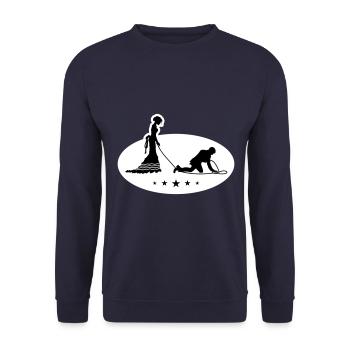 Hochzeit Brautpaar Leine - Unisex Pullover - Navy - Vorne - Alina (178cm) & Michal (187cm)