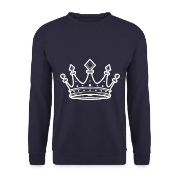 Krone Symbol Silhouette - Unisex Pullover - Navy - Vorne - Alina (178cm) & Michal (187cm)