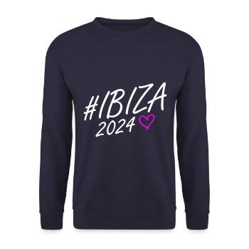 Ibiza 2024 Herz Reise - Unisex Pullover - Navy - Vorne - Alina (178cm) & Michal (187cm)