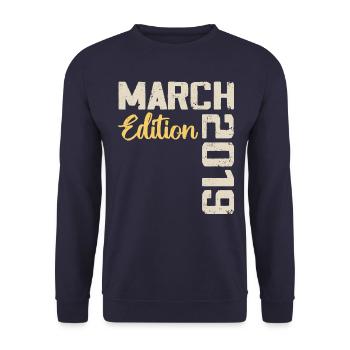 March 2019 Birthday Gift March 2019 - Unisex Sweatshirt - navy - Front - Alina (178cm) & Michal (187cm)