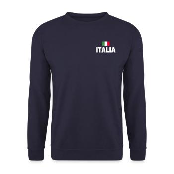 Italia Italy Italian flag football gift - Unisex Sweatshirt - navy - Front - Alina (178cm) & Michal (187cm)