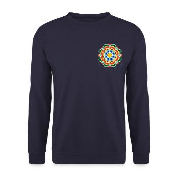 Dancheong 단청 - single (Ver.7) - Unisex Sweatshirt - navy - Front - Alina (178cm) & Michal (187cm)