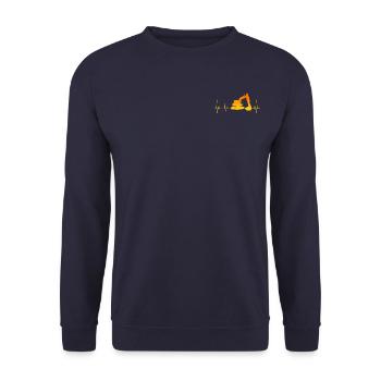 Pelleteuse conducteur de pelleteuse battement de cœur ECG - Sweat-shirt Unisexe - marine - Devant - Alina (178cm) & Michal (187cm)