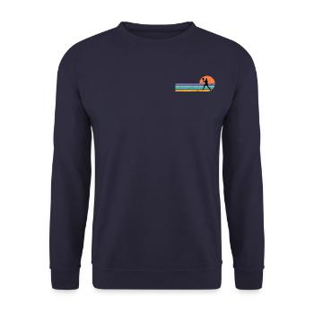 Tennis Tennisspieler Vintage Logo Tennis - Unisex Pullover - Navy - Vorne - Alina (178cm) & Michal (187cm)