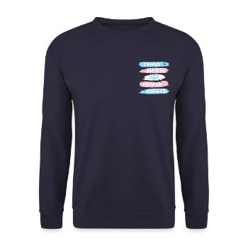 Les transgenres Transgenre Trans Rights are Human Rights - Sweat-shirt Unisexe - marine - Devant - Alina (178cm) & Michal (187cm)