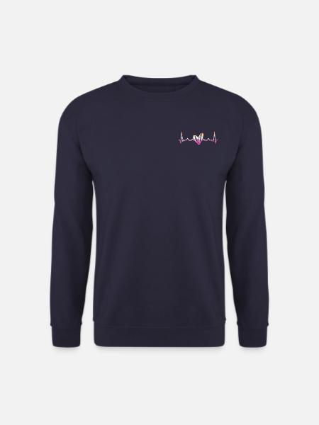 Lesbischer Herzschlag Herzfrequenz Lesbian Pride - Unisex Pullover - Navy