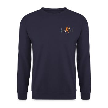 Tennisspieler Tennis Herzschlag Herz Herzfrequenz - Unisex Pullover - Navy - Vorne - Alina (178cm) & Michal (187cm)