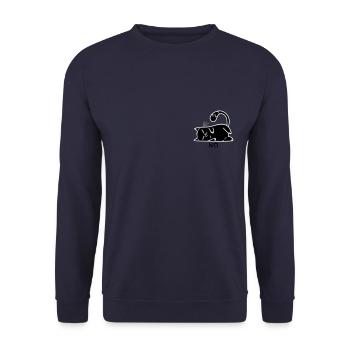 Cat No No Nope funny lazy - Unisex Sweatshirt - navy - Front - Alina (178cm) & Michal (187cm)