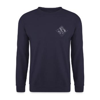 Berglandschaft mit Sonne - Unisex Pullover - Navy - Vorne - Alina (178cm) & Michal (187cm)