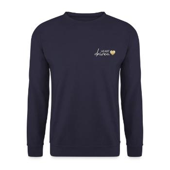HEART DRIVEN - Herz Selbstbestimmung Selflove - Unisex Pullover - Navy - Vorne - Alina (178cm) & Michal (187cm)
