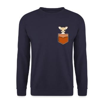 Poche cerf Bambi dans la poche - Sweat-shirt Unisexe - marine - Devant - Alina (178cm) & Michal (187cm)