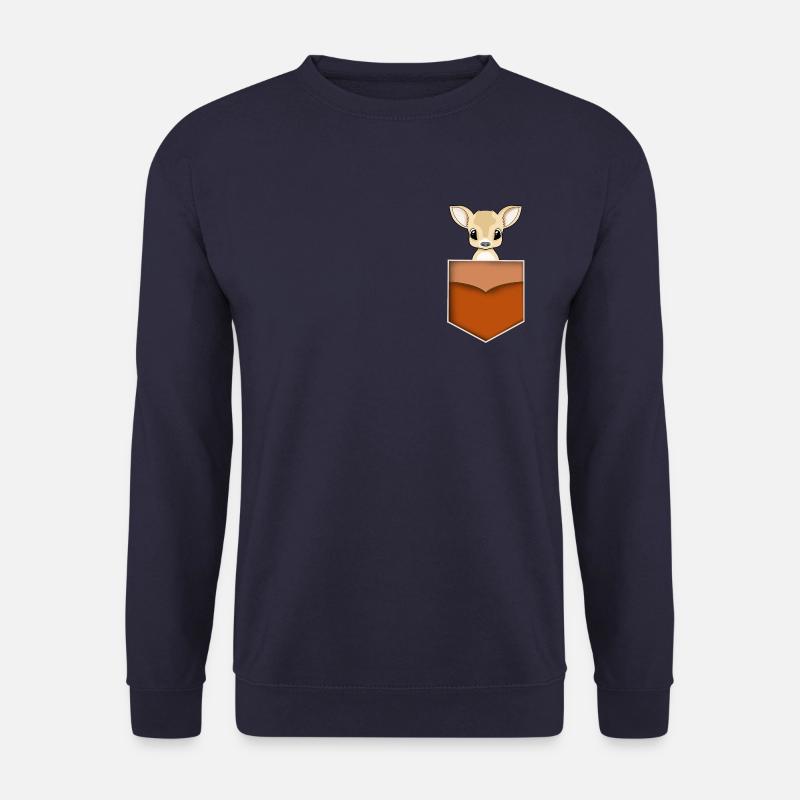 Pocket Bambi Reh in der Tasche - Unisex Pullover - Navy