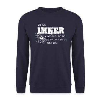 Imker wenn ich renne.png - Unisex Pullover - Navy - Vorne - Alina (178cm) & Michal (187cm)