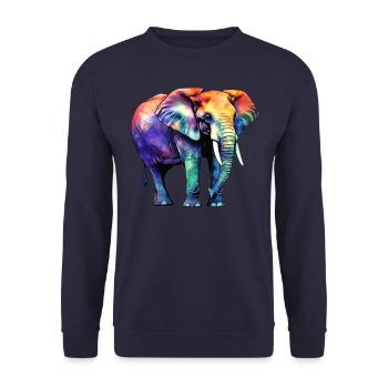 Elephant - Unisex Sweatshirt - navy - Front - Alina (178cm) & Michal (187cm)