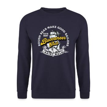 Buccaneer Club St Malo France - Unisex Sweatshirt - navy - Front - Alina (178cm) & Michal (187cm)