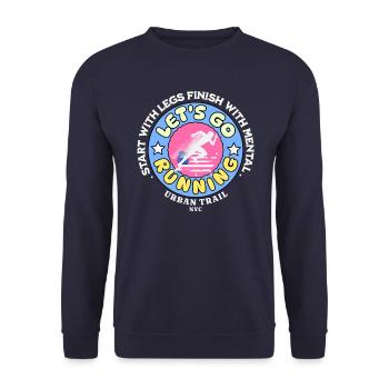 Let's go running - Sweat-shirt Unisexe - marine - Devant - Alina (178cm) & Michal (187cm)