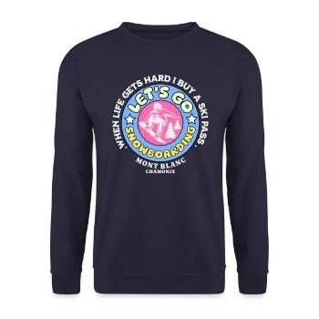 Let's go snowboarding - Sweat-shirt Unisexe - marine - Devant - Alina (178cm) & Michal (187cm)