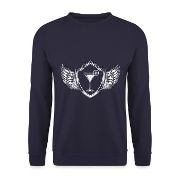 Cocktail Martini Alkohol Wappen - Unisex Pullover - Navy - Vorne - Alina (178cm) & Michal (187cm)