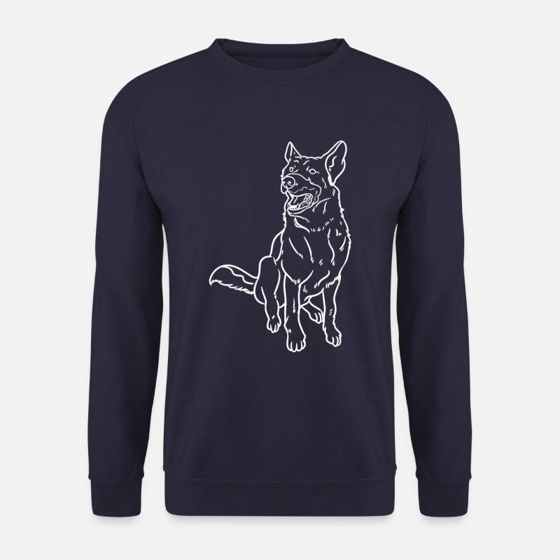Deutscher Schäferhund Zeichnung - Unisex Pullover - Navy
