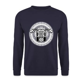 Motorcycle Bike Motorcyclist Gift - Unisex Sweatshirt - navy - Front - Alina (178cm) & Michal (187cm)