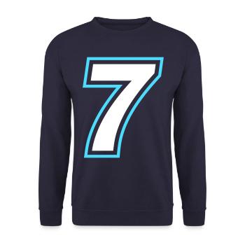 7 nombre symbole - Sweat-shirt Unisexe - marine - Devant - Alina (178cm) & Michal (187cm)