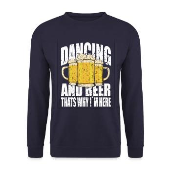 Danse et bière en disant drôle - Sweat-shirt Unisexe - marine - Devant - Alina (178cm) & Michal (187cm)