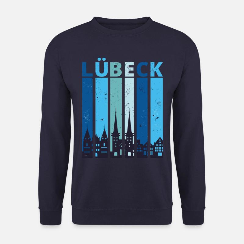 Lübeck Lübecker Stadtsilhouette - Unisex Pullover - Navy