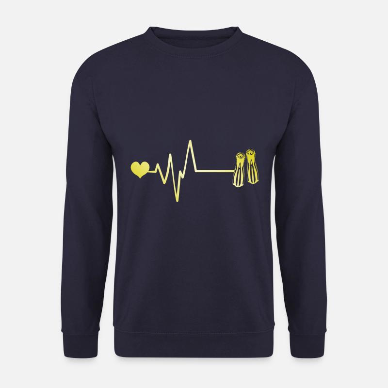 Taucherflossen puls herz - Unisex Pullover - Navy