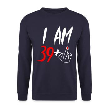 40 Jahre Frau 40. Geburtstag Bday Party Geschenk - Unisex Pullover - Navy - Vorne - Alina (178cm) & Michal (187cm)