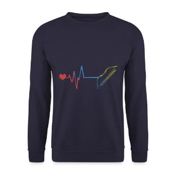Bow and arrow pulse heartbeat - Unisex Sweatshirt - navy - Front - Alina (178cm) & Michal (187cm)