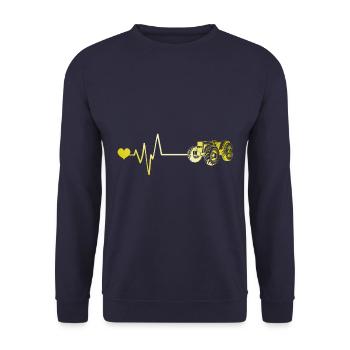 Traktor Puls Herz Liebe - Unisex Pullover - Navy - Vorne - Alina (178cm) & Michal (187cm)