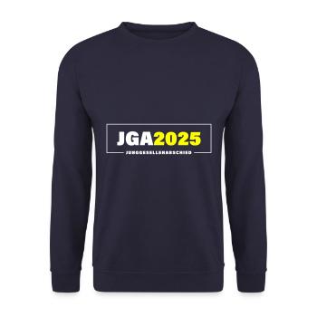 Jga 2025 Junggesellenabschied Bräutigam - Unisex Pullover - Navy - Vorne - Alina (178cm) & Michal (187cm)