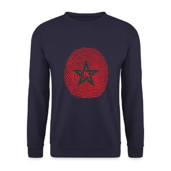 empreinte digitale du drapeau marocain - Sweat-shirt Unisexe - marine - Devant - Alina (178cm) & Michal (187cm)
