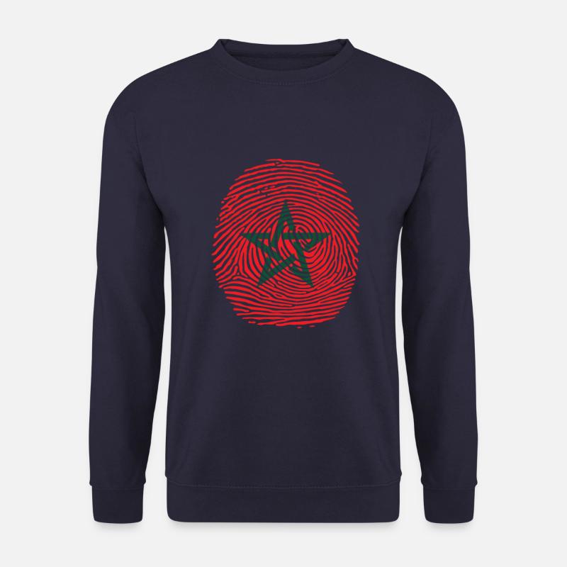empreinte digitale du drapeau marocain - Sweat-shirt Unisexe - marine