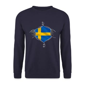 Le drapeau de la Suède est fier - Sweat-shirt Unisexe - marine - Devant - Alina (178cm) & Michal (187cm)