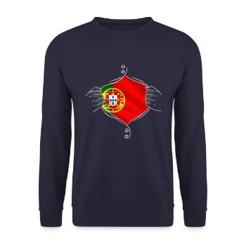 Portugal drapeau fier portugais - Sweat-shirt Unisexe - marine - Devant - Alina (178cm) & Michal (187cm)