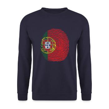 Empreinte digitale du drapeau du pays portugais - Sweat-shirt Unisexe - marine - Devant - Alina (178cm) & Michal (187cm)