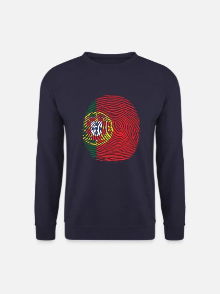 Portuguese country flag finger print - Unisex Pullover - Navy