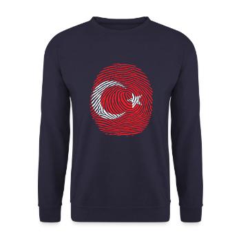 Empreinte digitale du drapeau du pays turc - Sweat-shirt Unisexe - marine - Devant - Alina (178cm) & Michal (187cm)