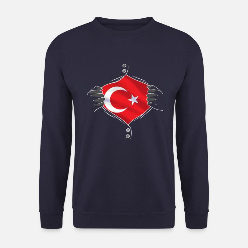 turkey flag proud Turkish - Unisex Sweatshirt - navy