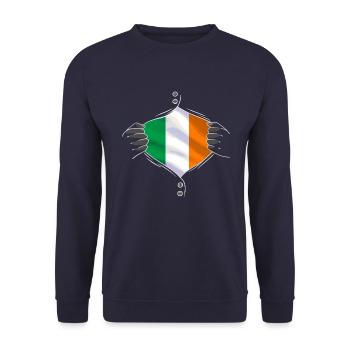 Ireland flag proud irish - Unisex Pullover - Navy - Vorne - Alina (178cm) & Michal (187cm)
