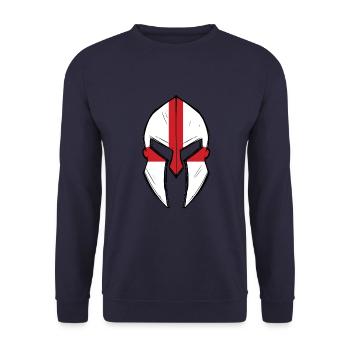 Drapeau de l’Angleterre dans le casque du guerrier spartiate - Sweat-shirt Unisexe - marine - Devant - Alina (178cm) & Michal (187cm)